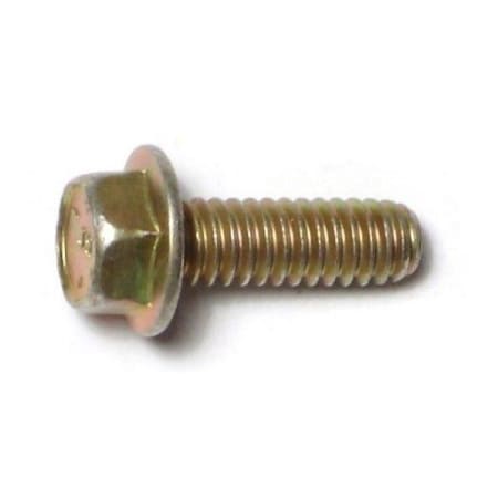 Midwest Fastener Grade 8, 1/4"-20 Flange Bolt, Zinc Yellow Steel, 3/4 in L, 10 PK 74602